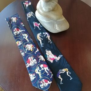Vintage novelty wrestling tie bundle